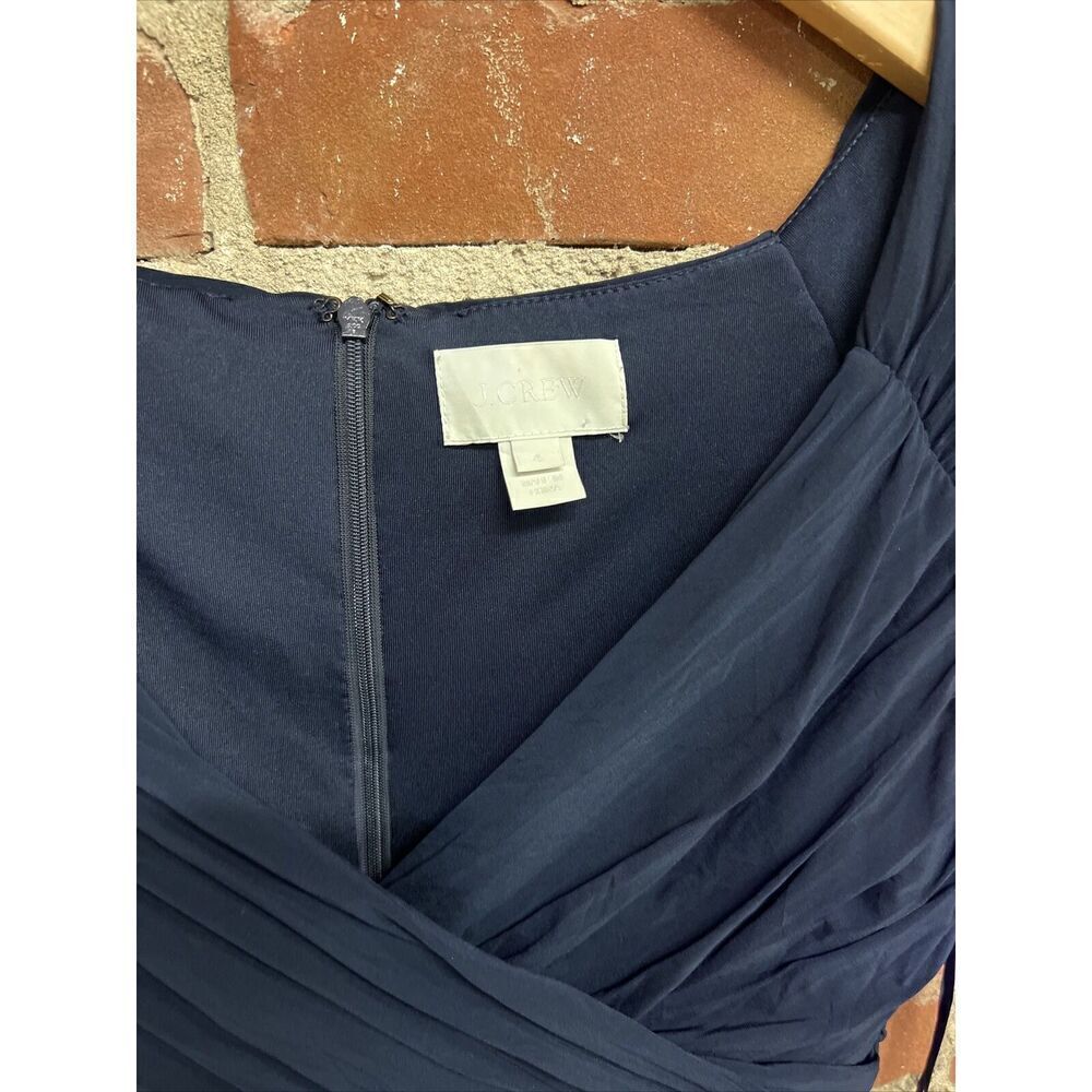 J. Crew Matilda Navy Jersey Bridesmaid Midi Dress Size 4 Formal Blue Prom - Picture 2 of 3